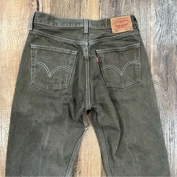 Levi's 501 Men's Jeans 31x30, Brown, Button Fly, Straight Leg, Denim - Picture 6 of 9